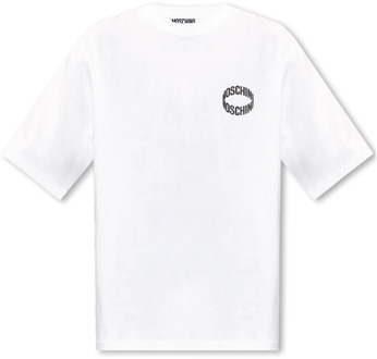 Moschino T-shirt met logo Moschino , White , Heren - L,M,S
