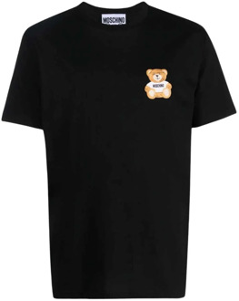 Moschino Teddy Bear Logo Geborduurd T-shirt Moschino , Black , Heren - M,S