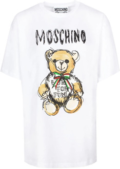 Moschino Teddy Bear Print T-shirt Moschino , White , Dames - S,Xs,2Xs