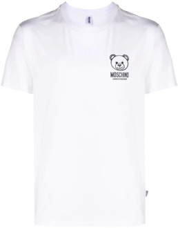 Moschino Teddy Bear Print T-shirt - Wit Moschino , White , Dames - Xl,S,Xs
