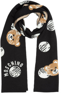 Moschino Teddy Bear Wollen Sjaal Moschino , Black , Dames - ONE Size