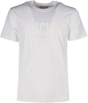 Moschino Teddy T-Shirt Upgrade, Wit, Tone Sur Tone Moschino , White , Heren - Xl,M,S