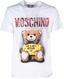 Moschino Teddy Tekening T-shirt Moschino , White , Heren - S