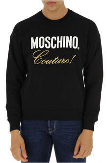 Moschino Trainingsshirt, Comfortabele en Stijlvolle Sweatshirt Moschino , Black , Heren - XS