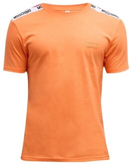 Moschino Unisex Adult Logo Taped Shoulders T-Shirt (Oranje) - maat XS