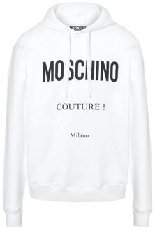 Moschino Unisex Volwassen Couture Milano Hoodie (Wit) - maat XL