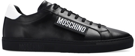 Moschino Verhoog je stijl met zwarte en witte logo sneakers Moschino , Black , Heren - 40 EU