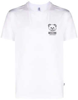 Moschino Wit Teddy Bear Logo T-shirt Moschino , White , Heren - Xl,L,M,S,Xs