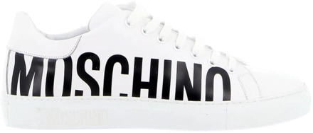 Moschino Witte casual sneakers met contrasterend logo Moschino , White , Heren - 40 EU