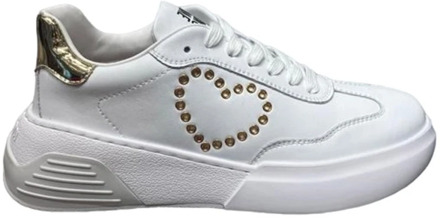 Moschino Witte Casual Synthetische Sneakers oor Dames Moschino , White , Dames - 39 Eu,38 Eu,40 EU