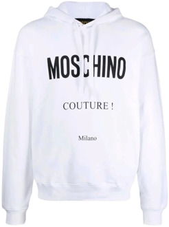 Moschino Witte Hoodie voor Heren Moschino , White , Heren - XL