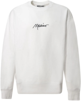 Moschino Witte Katoenen Crewneck Sweatshirt Moschino , White , Heren - L,S