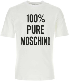 Moschino Witte katoenen T-shirt Moschino , White , Heren - Xl,M