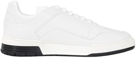 Moschino Witte Leren Sneakers Moschino , White , Heren - 40 Eu,41 Eu,43 Eu,39 Eu,42 Eu,44 EU