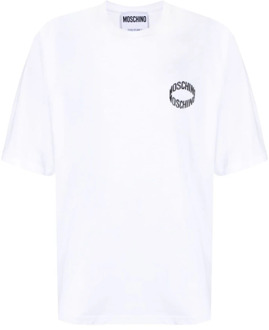 Moschino Witte Logo Print T-shirts en Polos Moschino , White , Heren - Xl,L,M,S,Xs