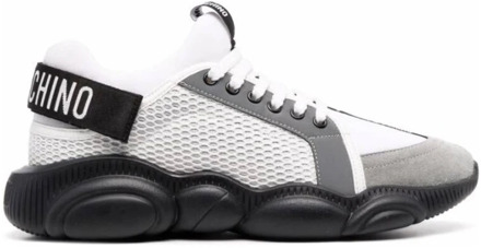 Moschino Witte Sneakers met Geperforeerd Detail Moschino , White , Heren - 39 Eu,40 Eu,41 EU