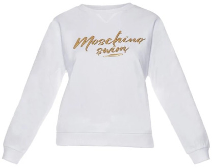 Moschino Witte Sweatshirt met Lange Mouwen Swim Moschino , White , Dames - L,M,S