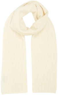 Moschino Wollen Sjaal, Blijf warm en elegant deze winter Moschino , White , Dames - ONE Size