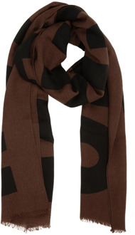 Moschino Wollen Sjaal, Blijf warm en stijlvol deze winter Moschino , Brown , Heren - ONE Size