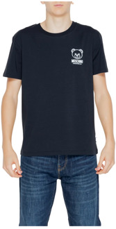 Moschino Zwart Bedrukt Ronde Hals T-shirt Mannen Moschino , Black , Heren - Xl,L,M,S