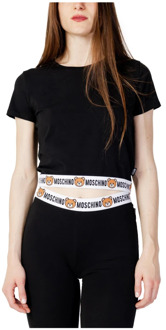 Moschino Zwart dames T-shirt, lente/zomer upgrade Moschino , Black , Dames