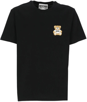 Moschino Zwart T-shirt met Teddy Bear Patch Moschino , Black , Heren - Xl,L,M