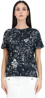Moschino Zwart T-shirt met Teddy Bear Print Moschino , Black , Dames - L,M,S,Xs