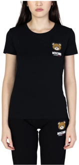 Moschino Zwarte bedrukte dames T-shirt Moschino , Black , Dames - L,M,S,Xs