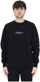 Moschino Zwarte Crewneck Sweater met Logo Moschino , Black , Heren - Xl,L,M