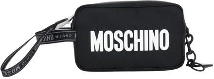 Moschino Zwarte en Witte Logo Tas voor Heren Moschino , Multicolor , Unisex - ONE Size