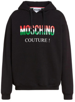 Moschino Zwarte hoodie met bedrukt logo Moschino , Black , Heren - L,M,S