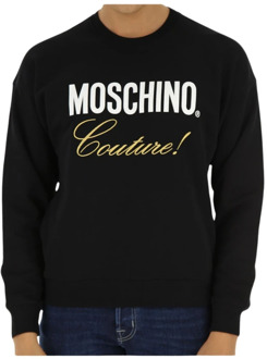 Moschino Zwarte Hoodie met Logo Print Moschino , Black , Heren - L,Xs