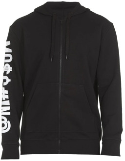 Moschino Zwarte Katoenen Sweatshirt met Logodetail Moschino , Black , Heren - L,M