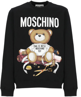 Moschino Zwarte katoenen sweatshirt met Teddy Bear-print Moschino , Black , Heren - 2XL