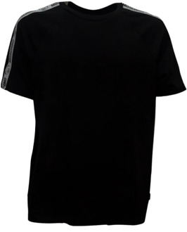 Moschino Zwarte Katoenen T-shirt met Elastische Banden Moschino , Black , Heren - 2Xl,Xl,M,S