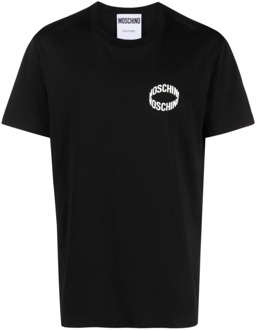 Moschino Zwarte Logo Print T-shirts en Polos Moschino , Black , Heren - 2Xl,Xl,L