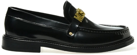 Moschino Zwarte platte schoenen Moschino , Black , Dames - 41 EU