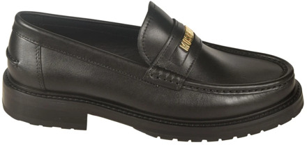 Moschino Zwarte platte schoenen Moschino , Black , Heren - 45 Eu,40 EU