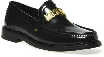 Moschino Zwarte platte schoenen stijlvol ontwerp Moschino , Black , Heren - 40 Eu,41 Eu,43 Eu,44 EU