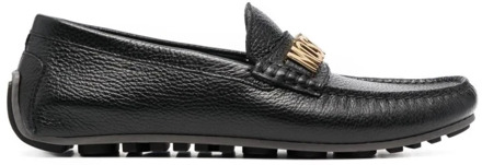 Moschino Zwarte platte schoenen stijlvol ontwerp Moschino , Black , Heren - 40 Eu,44 EU