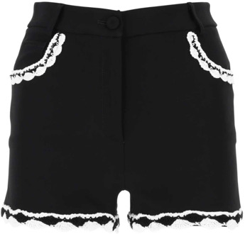 Moschino Zwarte stretch crepe shorts Moschino , Black , Dames - Xs,2Xs