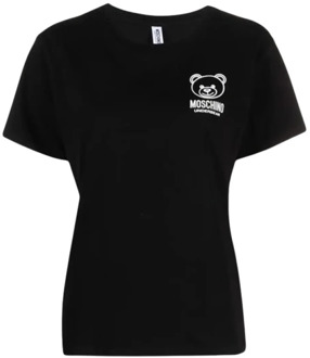 Moschino Zwarte Teddy Bear Logo T-shirt Moschino , Black , Dames - Xl,L,S