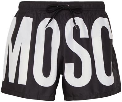 Moschino Zwarte zwembroek met bedrukt logo Moschino , Black , Heren - 2Xl,Xl,L,M,S