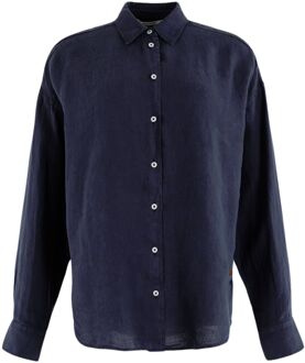 Moscow Butto blouses Blauw - L