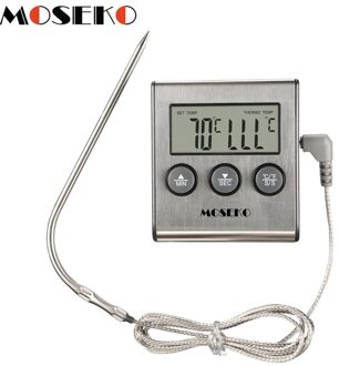 Moseko Digitale Keuken Thermometer Oven Voedsel Grill Vlees Bbq Probe Thermometer Met Timer Melk Water Temperatuur Koken Gereedschap