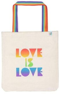 Moses biologisch katoenen tas, formaat 39 x 42cm, rainbow love