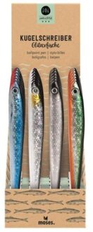 Moses Cook & style balpen glitter vis assorti