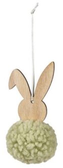 Moses Houten hanger pasen popom haas, kleur assorti