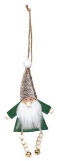 Moses Kerst hanger kabouter met belletje hout assorti