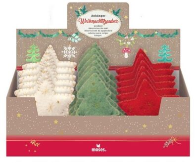 Moses Kerst hanger vilt ster kerstboom 3 assorti